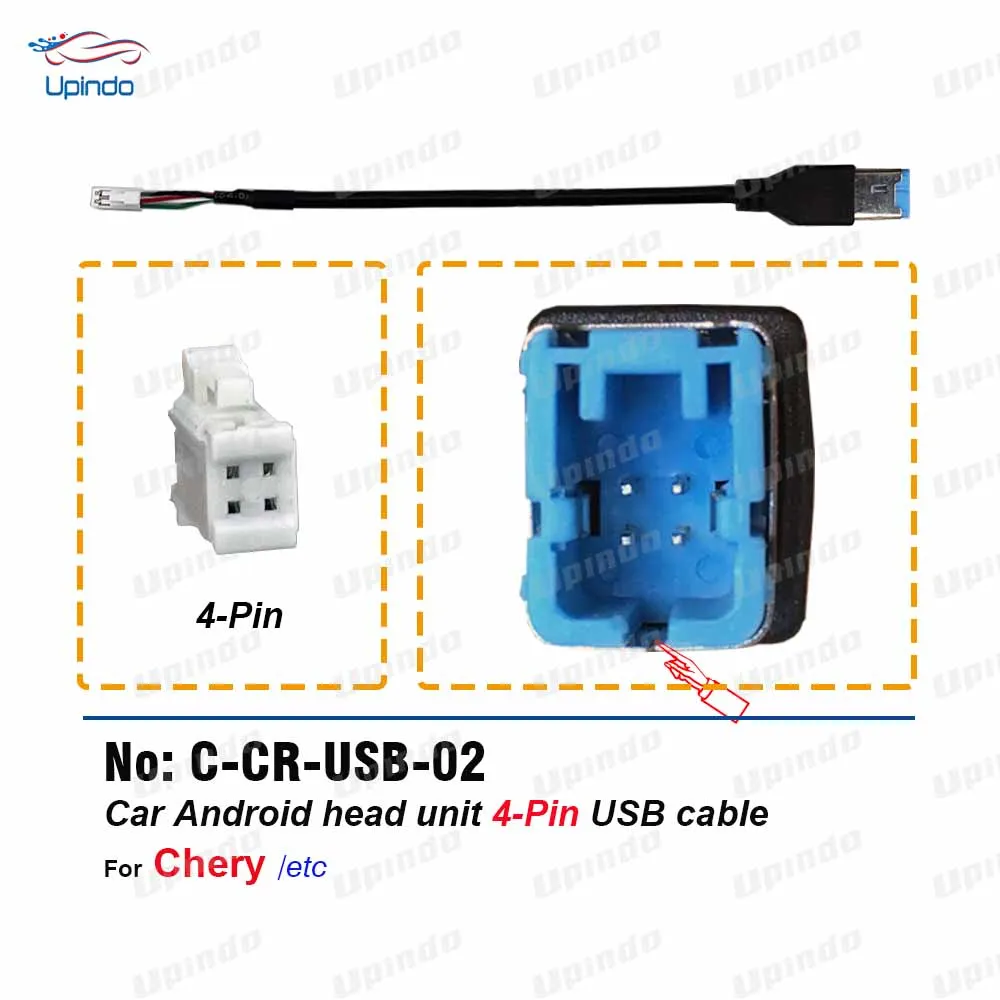 

4-контактный USB-разъем, автомобильный радиокабель, жгут проводов, головное устройство Android, 4-контактный переходник для Chery Arrizo Tiggo 3 5 7 GX EX
