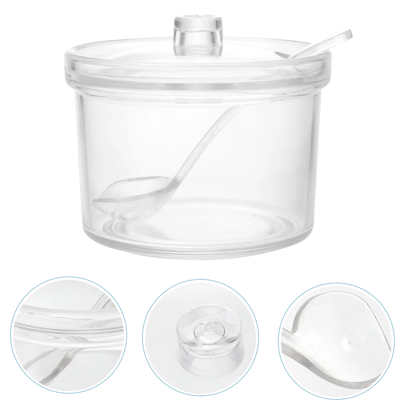 

2pcs Acrylic Clear Seasoning Jar Empty Clear Seasoning Sauce Jar with Lids and Spoons