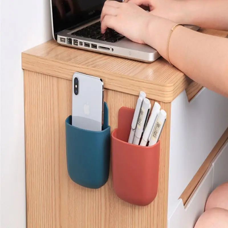 wall mounted storage box remote control air conditioning tv remote control storage holder case phone plug stand shelf organizer free global shipping