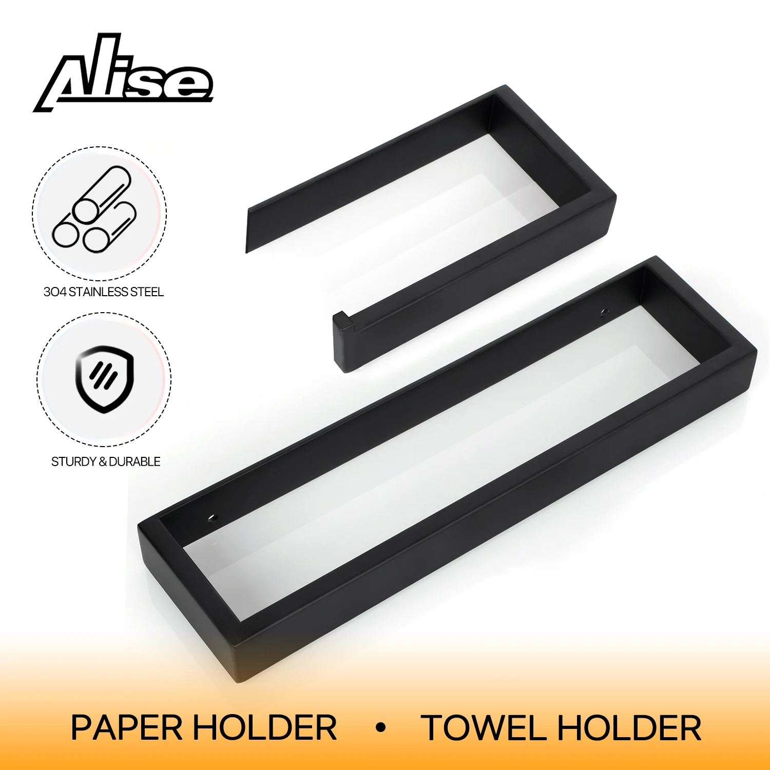 

Bathroom Hardware Set Matt Black Wall Mounted Toilet Roll Paper Holder Robe Hook Hanger Towel Rail Bar Rack Ring Accessories