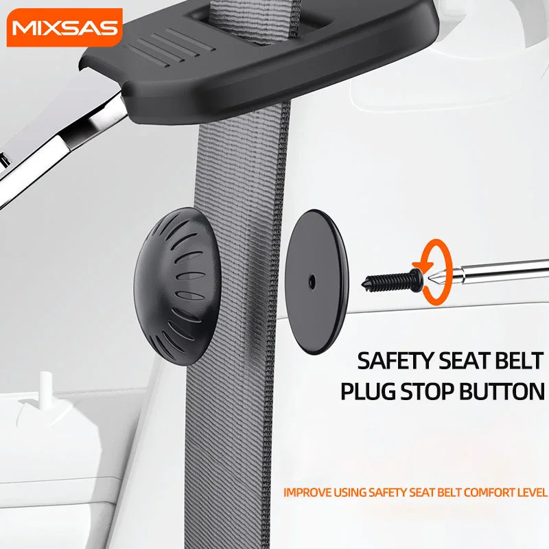 

MIXSAS Car Safety Seatbelt Stopper Buckle Automobile Seat Belt Spacing Limit Stop Plastic Anti-slip Buttons Retainer Auto Tools