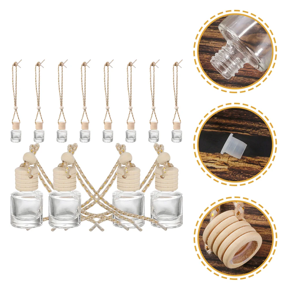 

12 Pcs DIY Aromatherapy Bottle Car Diffuser Hanging Perfume Essential Oil Air Freshener Ornament Oils Bottles Empty Container