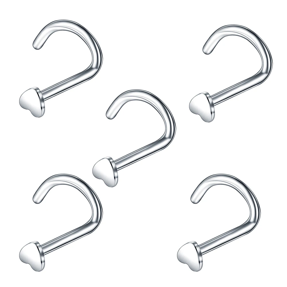 5 шт./партия стальные L-образные серьги-гвоздики для пирсинга |