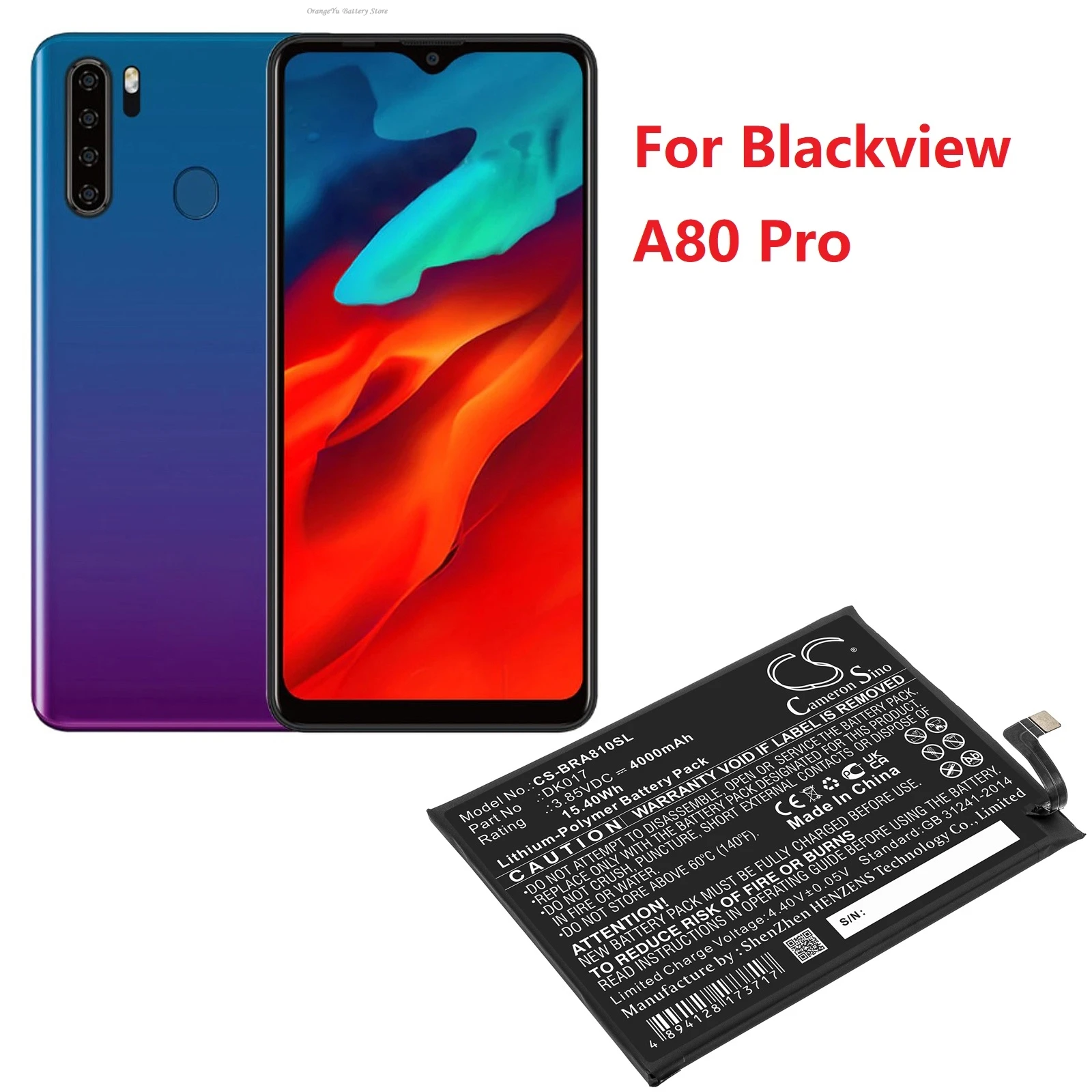 Фото Аккумулятор Cameron Sino для смартфона Blackview A80 Pro DK017, BV5500 416078PH, BV9700 V605872P + НАБОР ИНСТРУМЕНТОВ №1