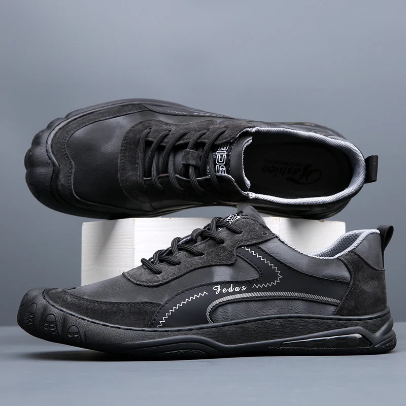 

SOLI2 Outdoor Adult Sport shoes Spring/Autumn fashion Cow Leather Men Casual Shoes Breathable Male Trainers shoes S12640-S12647