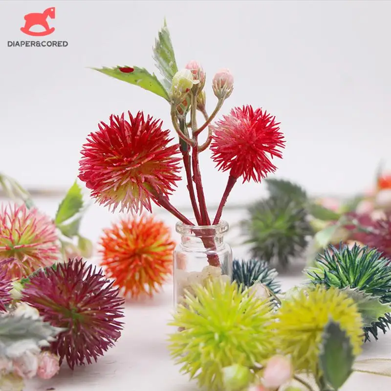 

1/5pcs Dollhouse Mini Simulation Plant Flower Miniature Bouquet Qiankun Ball Artificial Fake Flower Garden Home Scene Decor Toy