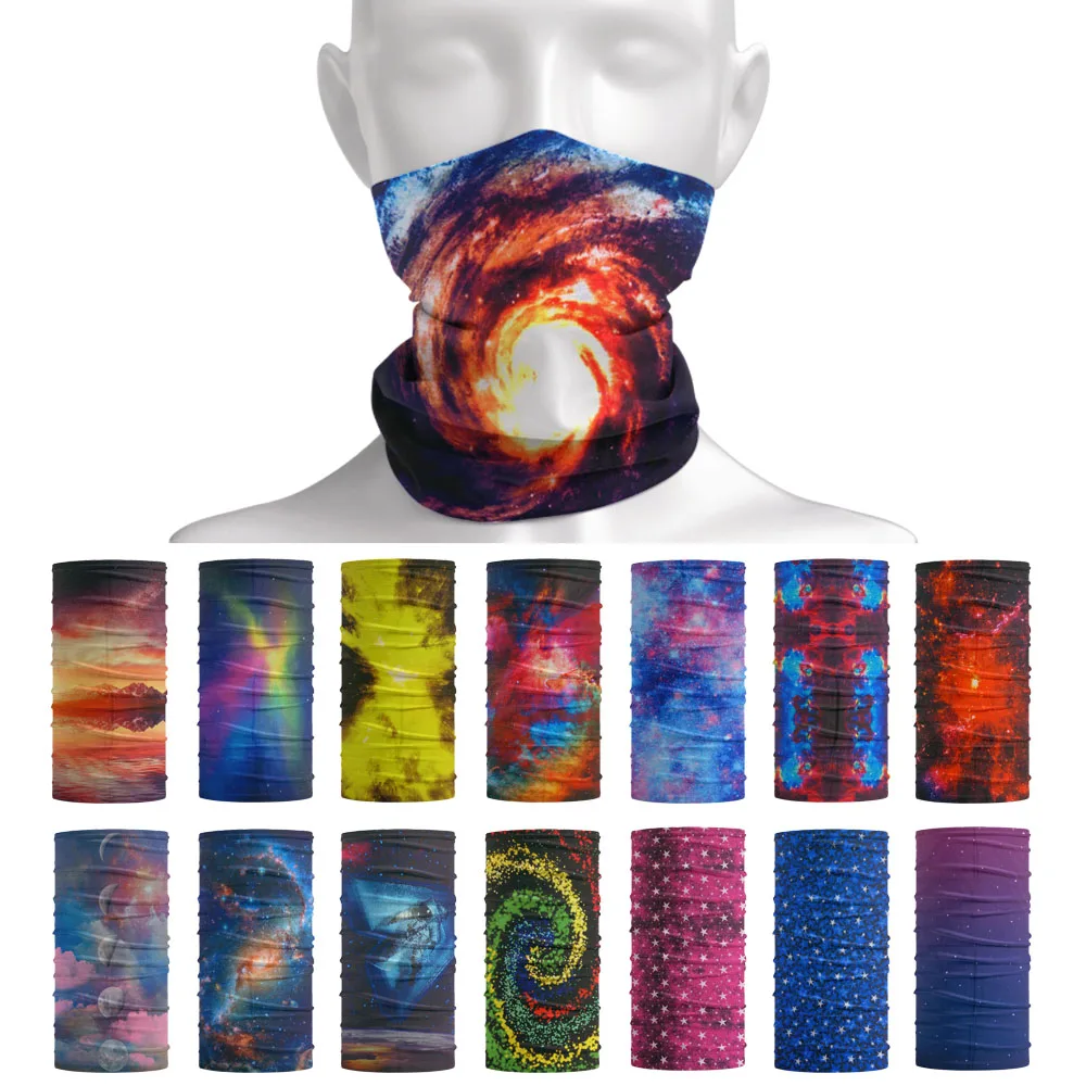 Ful Landscape Starry Pattern Hair Bandana Galaxy Sky Printed Women Camping Travel Neck Scarf Men Running Headband Gaiter