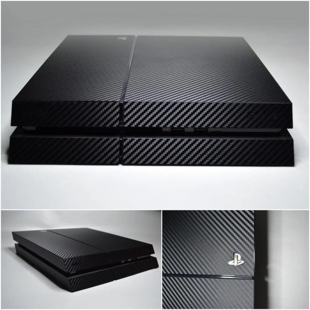 

Black Carbon Fiber PS4 Stickers Play station 4 Skin PS 4 Sticker Decal Cover the For PlayStation 4 PS4 Console Skins vinyl Cinar Ext