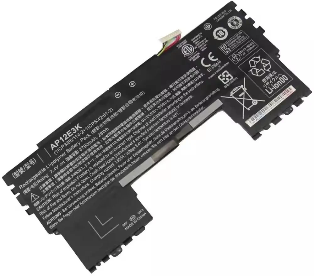 Аккумулятор AP12E3K для ноутбука Acer Aspire S7 S7-191, ультрабук 11 дюймов 1/CP3/65/114-2 1/CP5/42/61-2 7,4 В, 3790 мАч, 28 Вт/ч