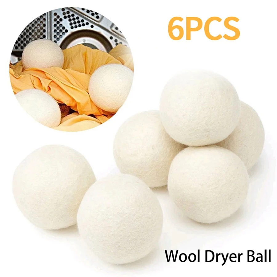 

6PCS Wool Drying Ball Reusable Laundry Dryer Ball for Washing Machine Accessories Household Clothes Dryer Absorb Water Tools