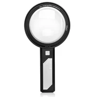 handheld reading magnifier 5x 5x 10x magnifier with light 6 led lights 2 uv lights banknote detector light for reading