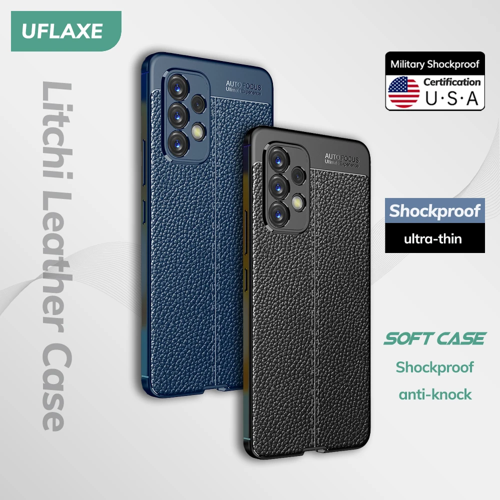 UFLAXE Original Shockproof Case for Samsung Galaxy A53 A73 A33 5G A23 A03S A03 Core Soft Silicone Back Cover TPU Leather Casing