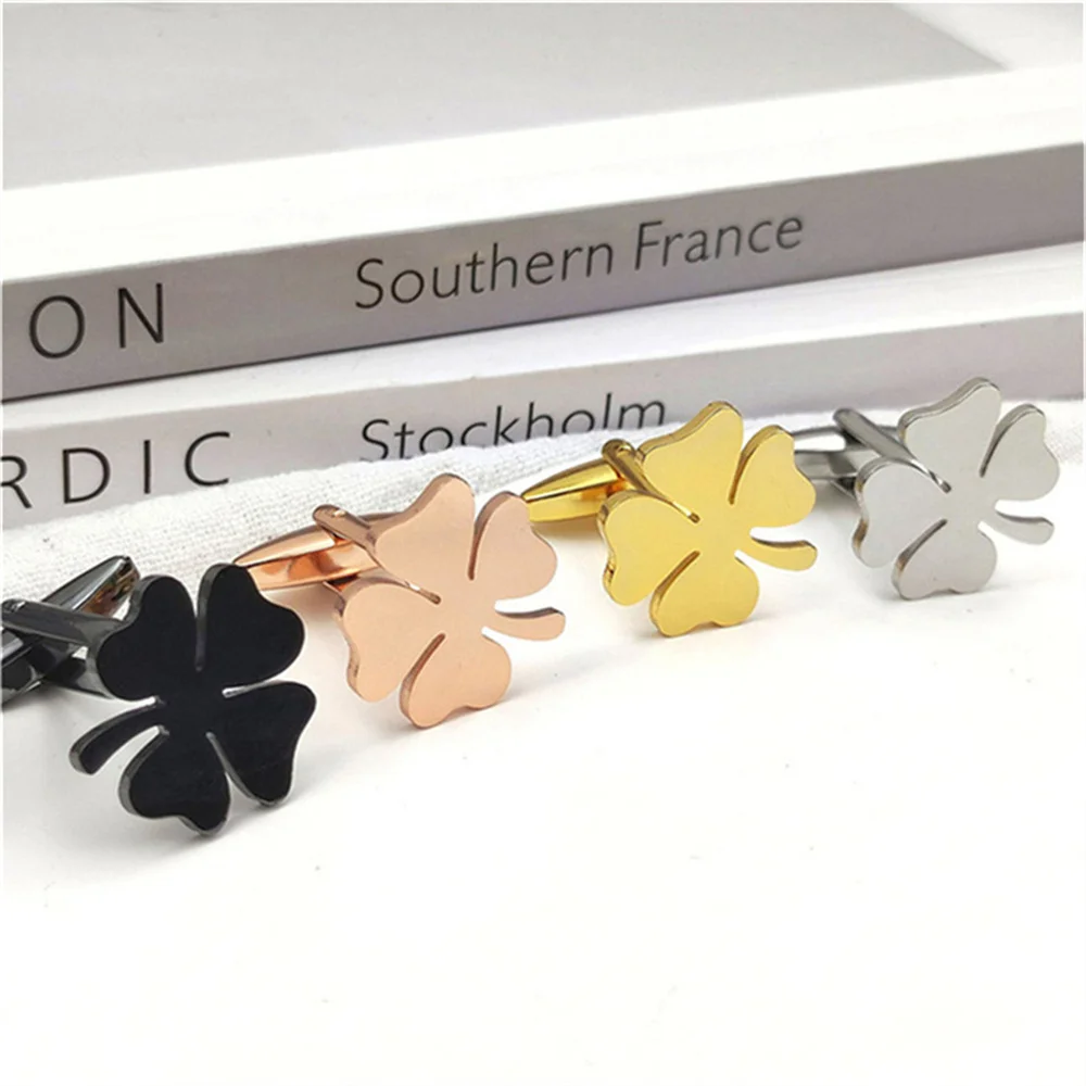 

Bicycle Clover etc Cufflinks for Men Stainless Steel Jewelry Unique Wedding French Shirts Cuff Botton Cufflinks Men Holiday Gift