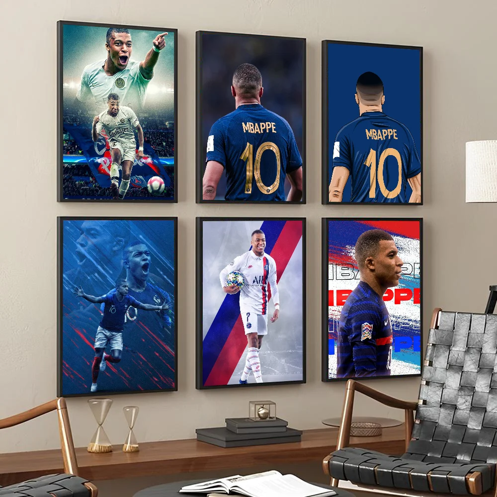 K-Kylian-M-Mbappe игрок футбольный постер самоклеящаяся художественная водостойкая