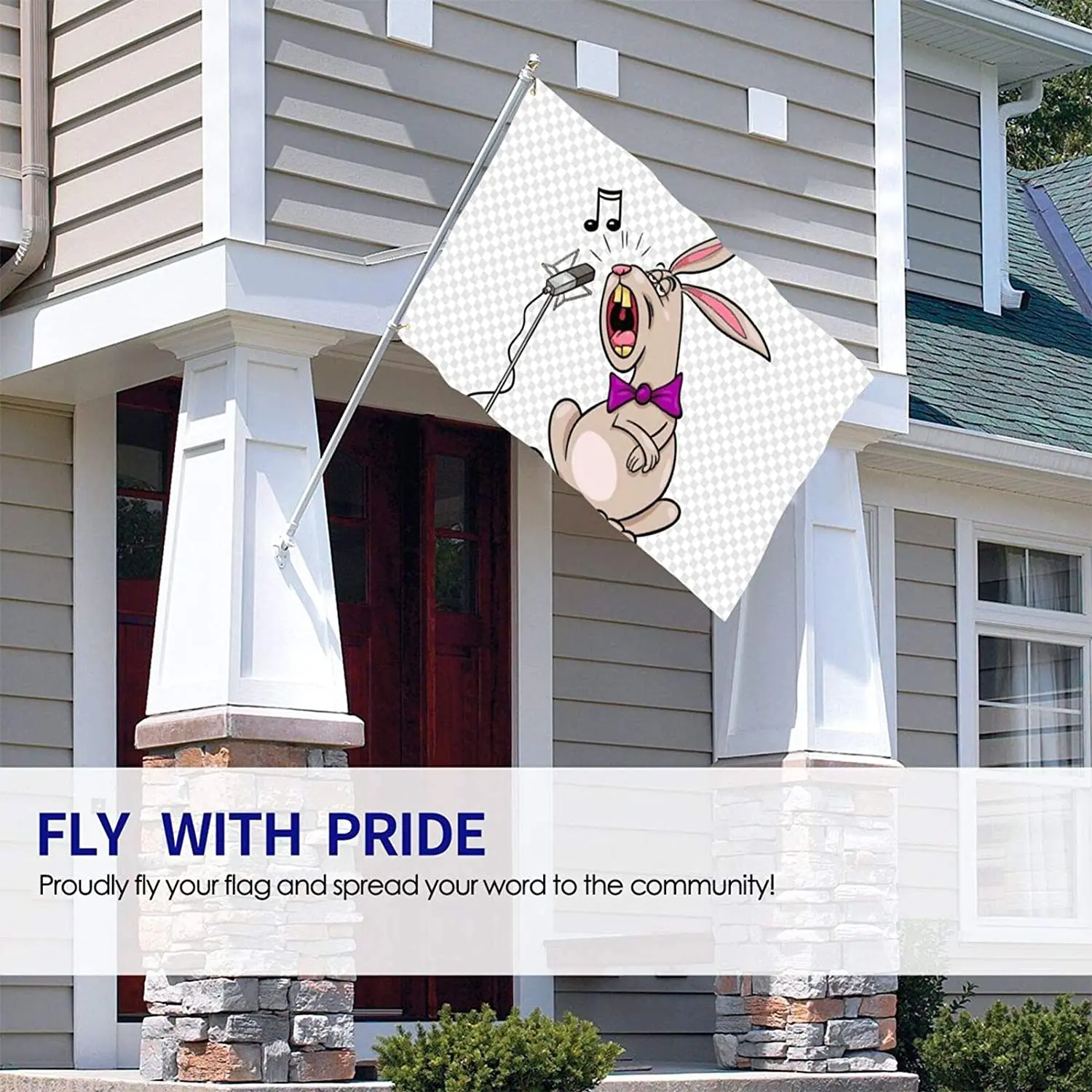 Счастливая Пасха поющий кролик Садовый флаг для улицы дома крыльца добро