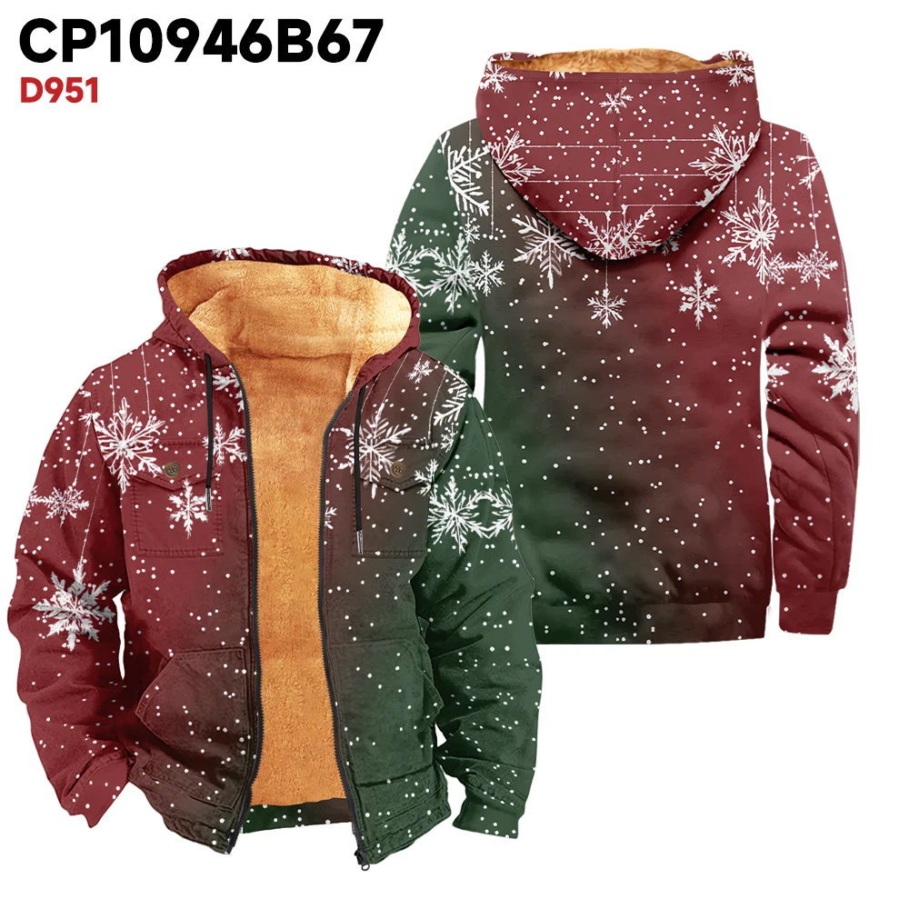 Мужская зимняя куртка с красно-зеленым принтом модная авангардная плотная и