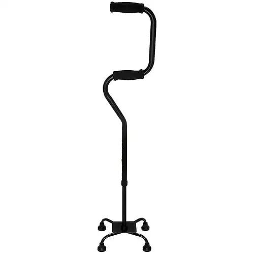 

Quad Cane for Men and Women with Small Base, Adjustable Four Legged Cane for Women, 4 Prong Walking Cane, Black Campeggio Surviv