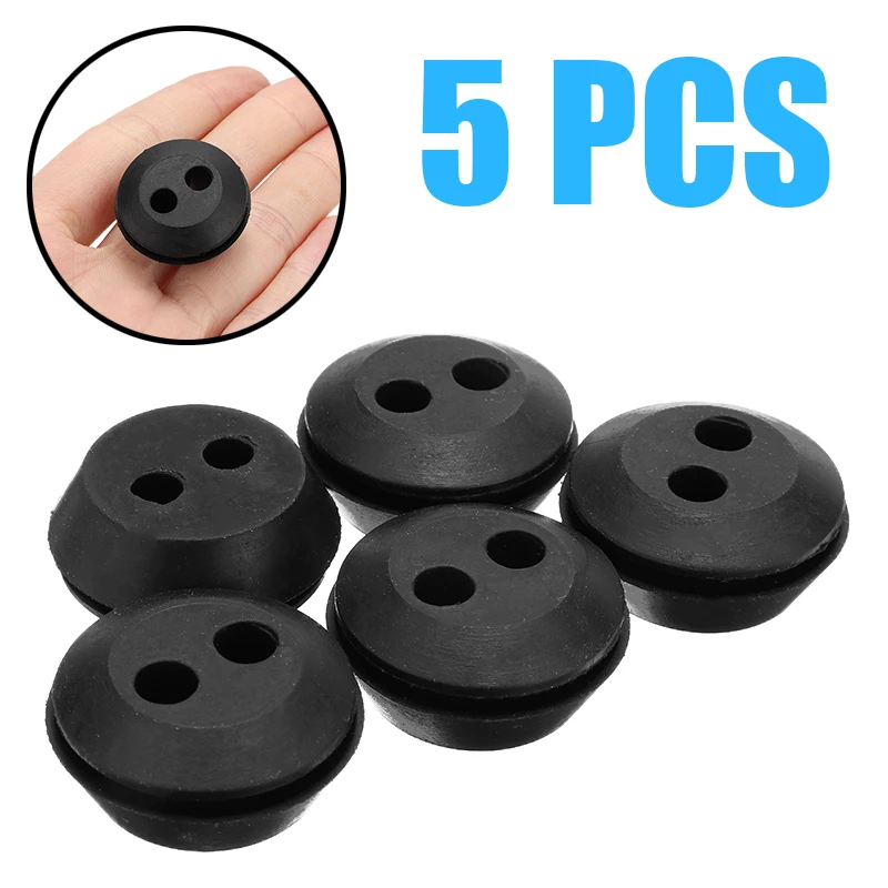 

5pcs 2 Hole 20mm Black Assortment Fastener Kit Brand New Rubber Fuel Gas Line Grommet Replacement Circle Grommets For Trimmers