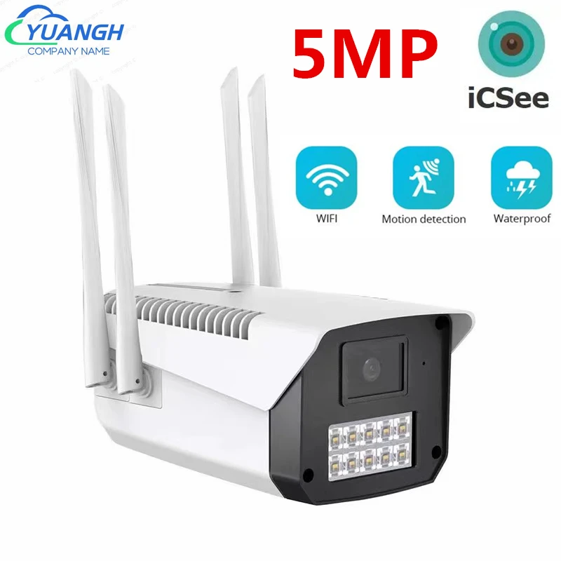 

ICSee 5MP Outdoor Security Wireless IP Camera Smart Home Two Ways Audio Bullet Video Surveillance WIFI Camera Waterproof
