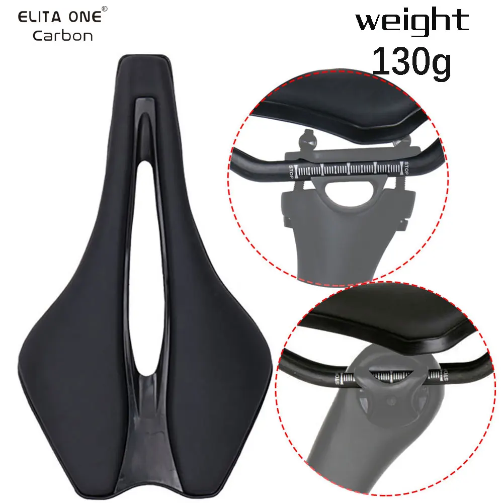 ELITAONE Road/MTB Bike Saddle 130g Ultralight  Carbon Rail 245*139mm Reinforced Nylon Shell