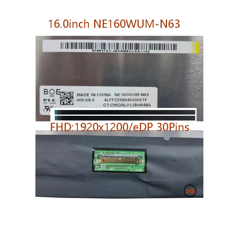 16 0-дюймовый ЖК-экран NE160WUM-N63 RAW-панель ЖК-дисплей WUXGA 400 N14760-001 для HP EB 860 G9 FHD 1920x1200 30PIN