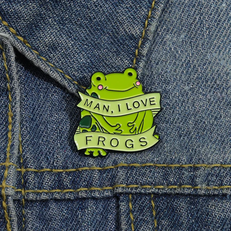 

Cute Cartoon Frogs Badge Brooches Alloy Creative Letters Animals Enamel Pins Suit Dress Accessories Unisex Paint Brooch Jewelry