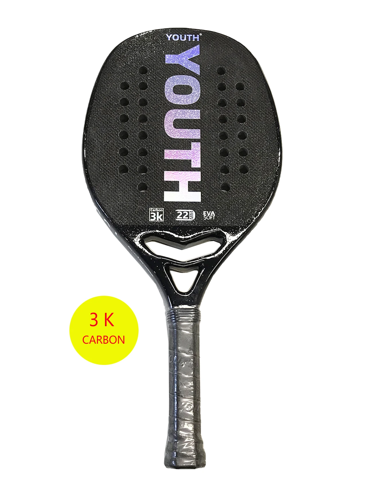 Beach Tennis Racket 3K 12K Carbon Fiber Shine Surface Youth Soft Eva High Quality 2022 New Product Adult Women Man