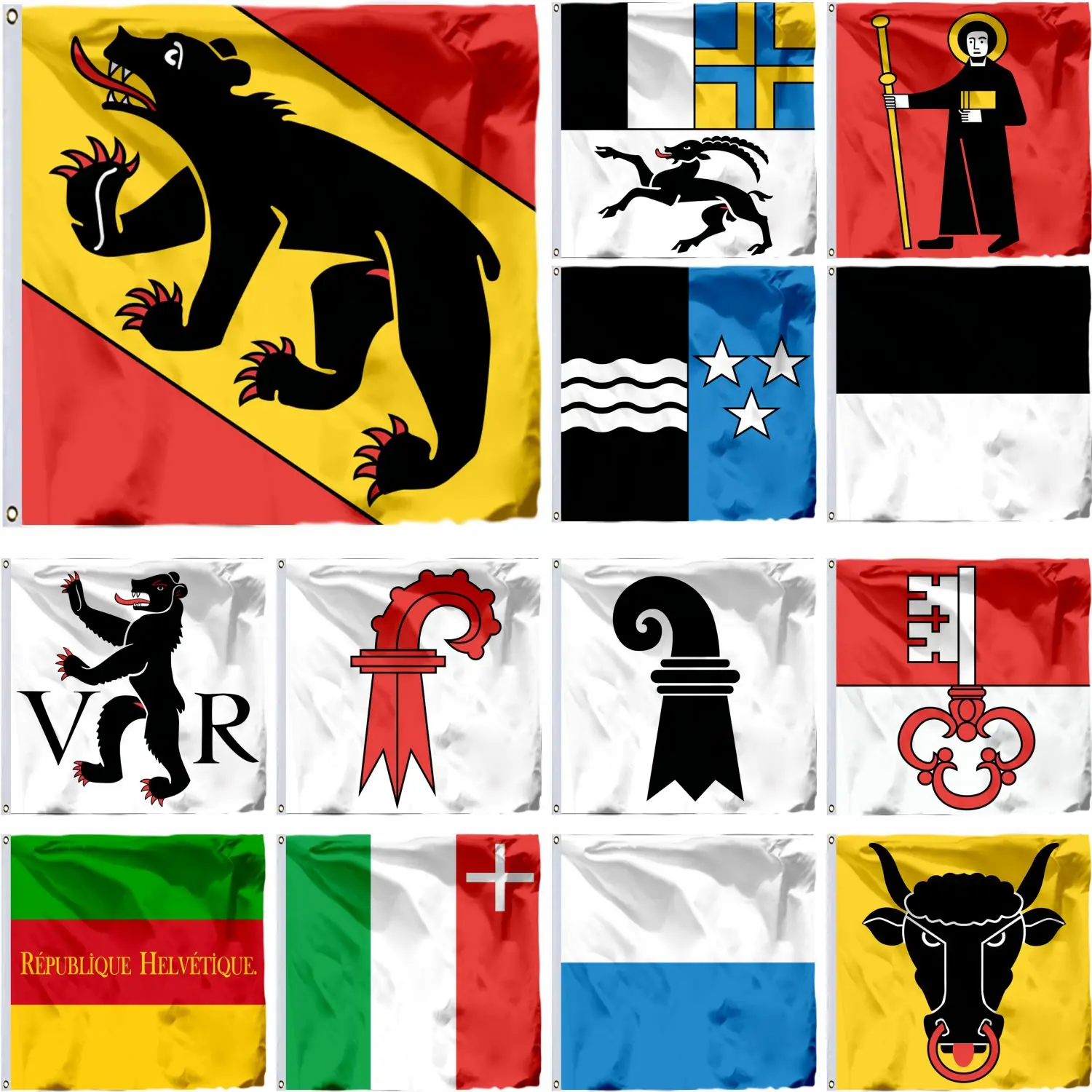 Швейцарский Флаг Берн, обвальден и Базельский флаг 4x4 фута, гларус из грейхов, 120x120 см, баннер из кантонских берегов, Люцерна, неушат