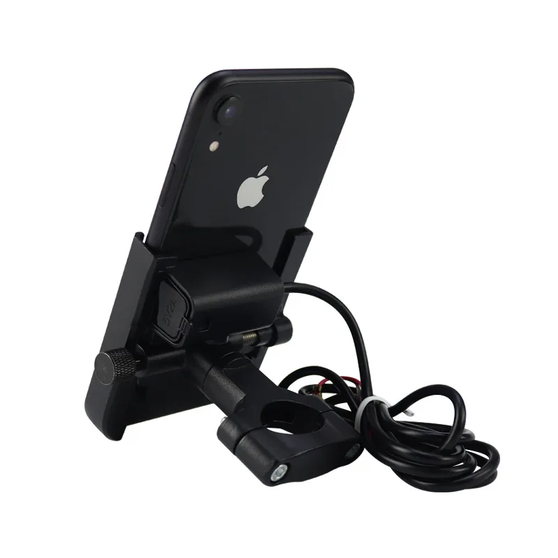 

Usb Charging Navigation Fixture Stable Aluminum Alloy Motorcycle Phone Support Mechanical Lock Bike Stand Mobile Phone Holder