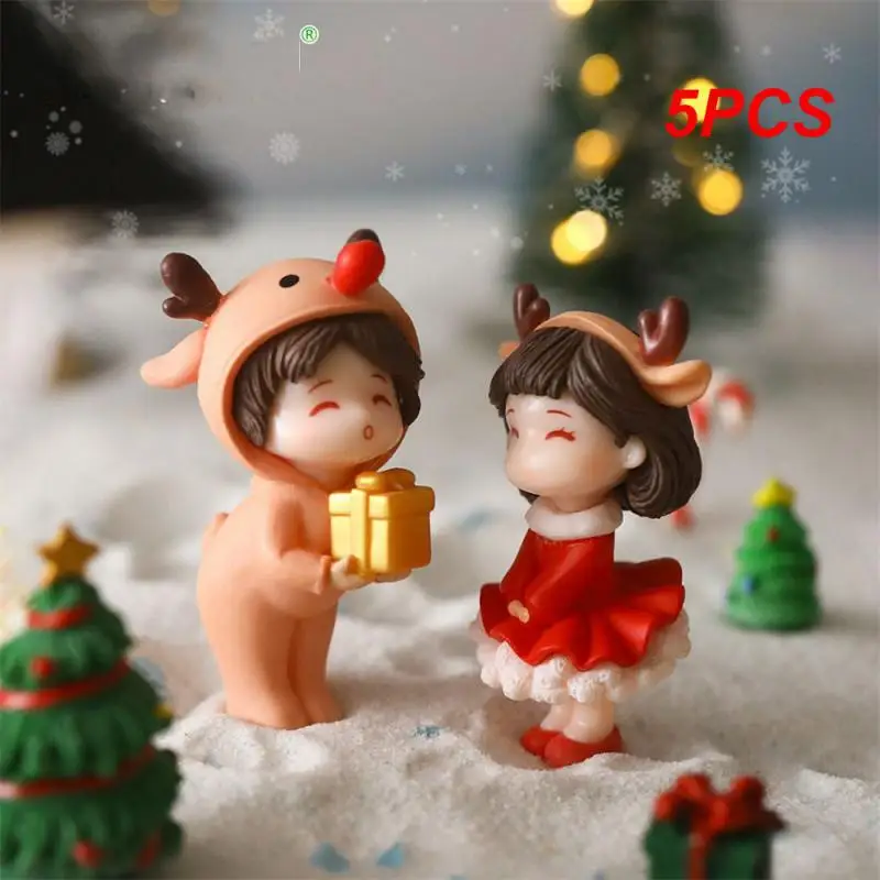 

5PCS Fine Production Couple Home Decoration Ornaments Approximately 3.1 * 5.9cm Cartoon Christmas Ornaments 1 Pair Creative Pvc