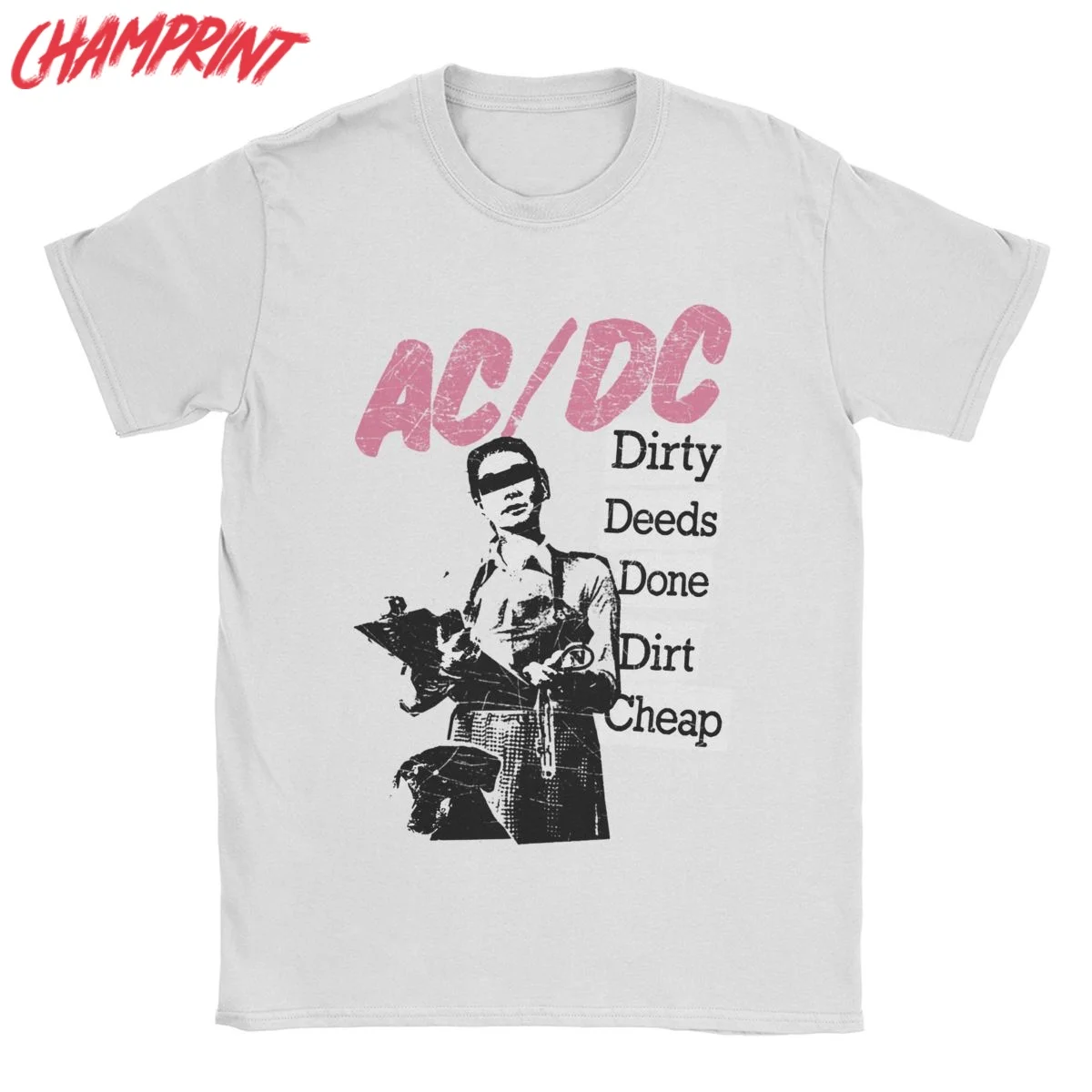 

Vintage AC-DC Dirty Deeds T-Shirt for Men Crewneck Cotton T Shirts Short Sleeve Tee Shirt Summer Clothing