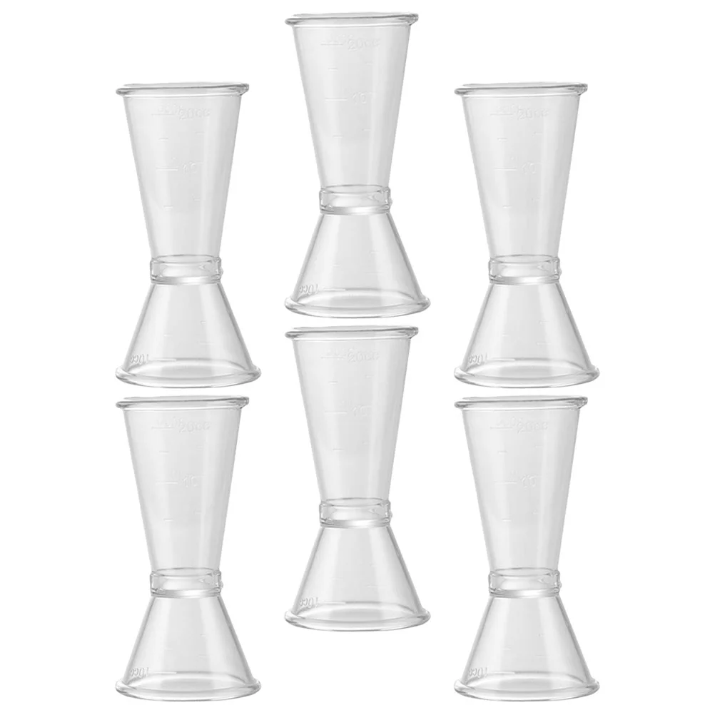 

6 Pcs Glass Double Sided Jigger Ounce Bar Household Cup Plastic Cocktail Bartending Measuring