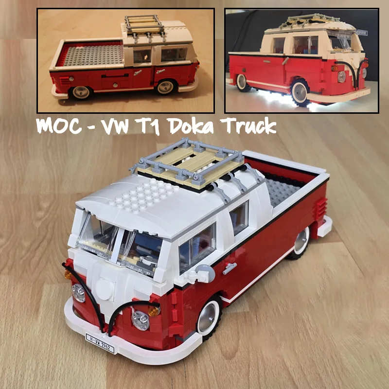 Новый дом-Кемпер VW T1 Doka 10220 модифицированный грузовик MOC строительные блоки