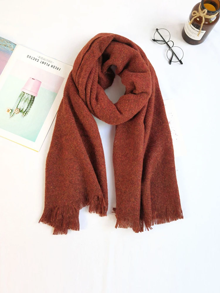 Шарф женский трикотажный осенне-зимний однотонный удобный |