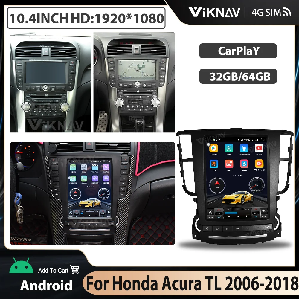 

GPS Navigation for Honda Acura TL2006-2018 car radio android head unit stereo receiver multimedia player 10.4inch Touch Screen