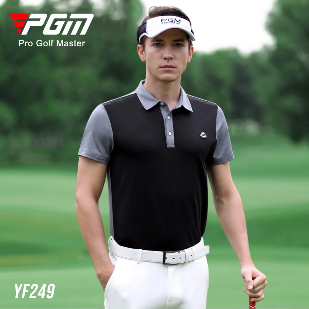 

Мужские футболки PGM для гольфа с коротким рукавом летняя одежда подходит к мячу костюм Мужская рубашка поло дышащая YF249 оптовая продажа