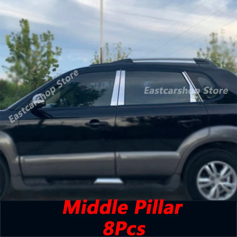 Фото Для Hyundai Tucson 2014 2013 Автомобильная наклейка из нержавеющей стали средняя центральная колонка оконная отделка B C столб Хромовая наклейка 2005-2012 ... №2