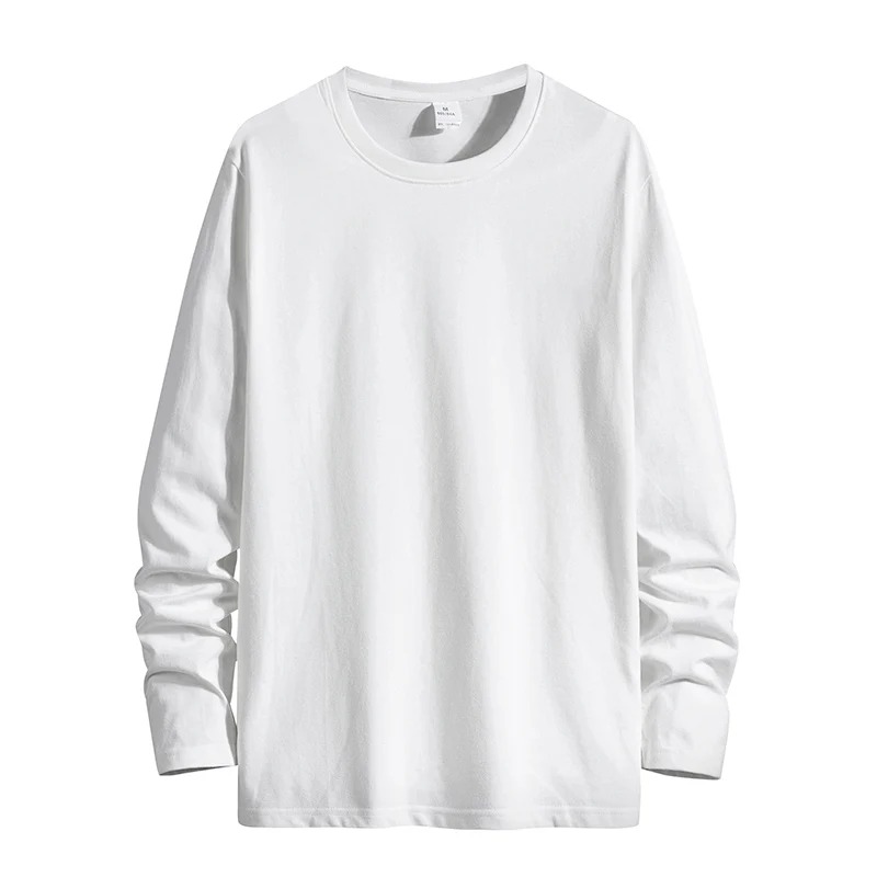 

Новая весенняя футболка для мужчин, хлопковые повседневные мужские футболки с длинным рукавом, мужские однотонные удобные топы, футболки, м...