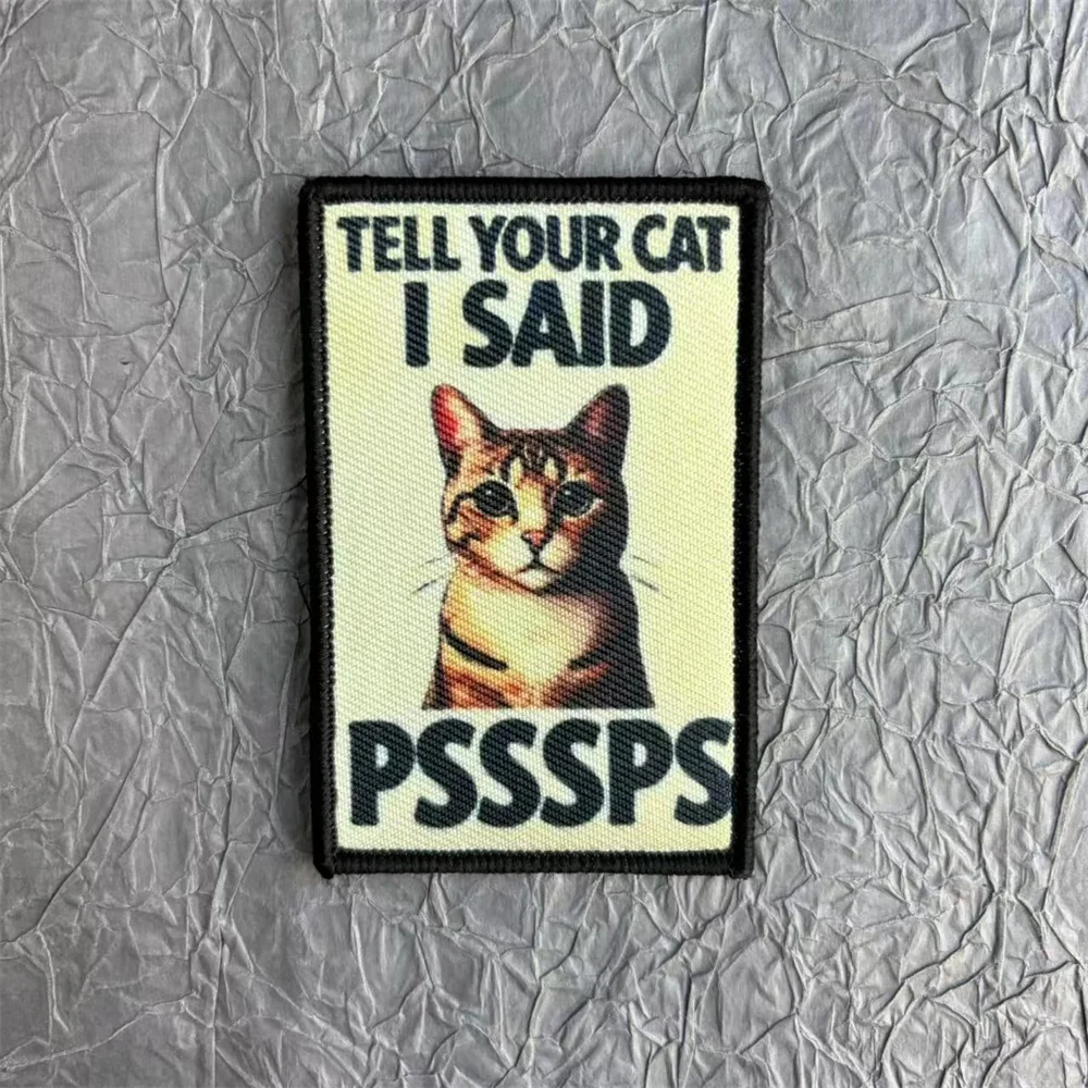 Нашивка с кошкой вышивка на одежде напечатанные наклейки значок для морального