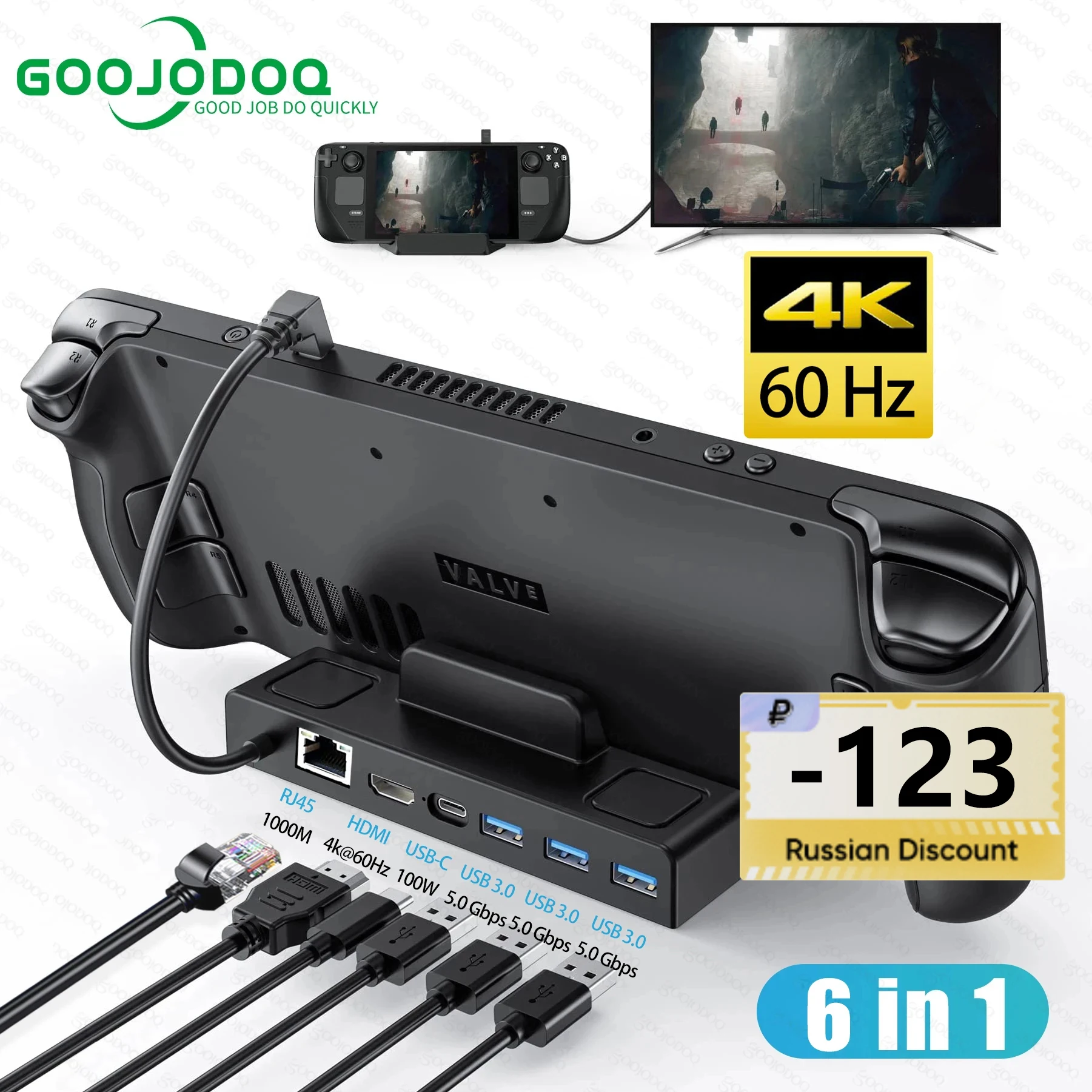 Док-станция Steam Deck, базовая Подставка для телевизора 6 в 1, док ...