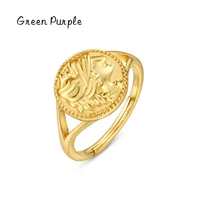 green purple real 925 sterling silver vintage roman girl ring designer fine jewelry elegant soft round rings for women bijoux
