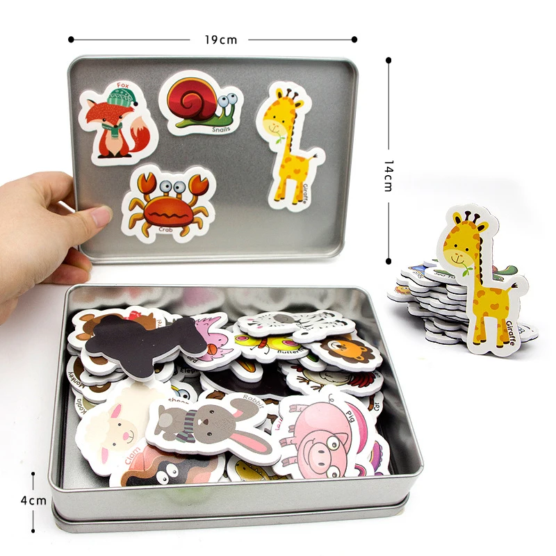 Креативные Мультяшные магниты на холодильник для детей зоопарк фотомагниты