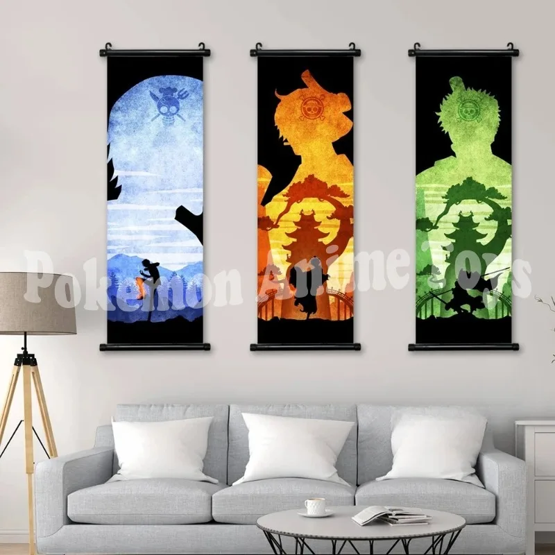 Украшение дома аниме настенная цельная картина Луффи Зоро висячие свитки Санджи