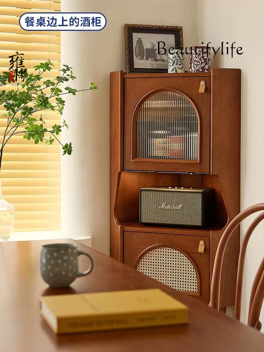 Треугольный шкаф для гостиной в американском стиле ретро французский стеклянный