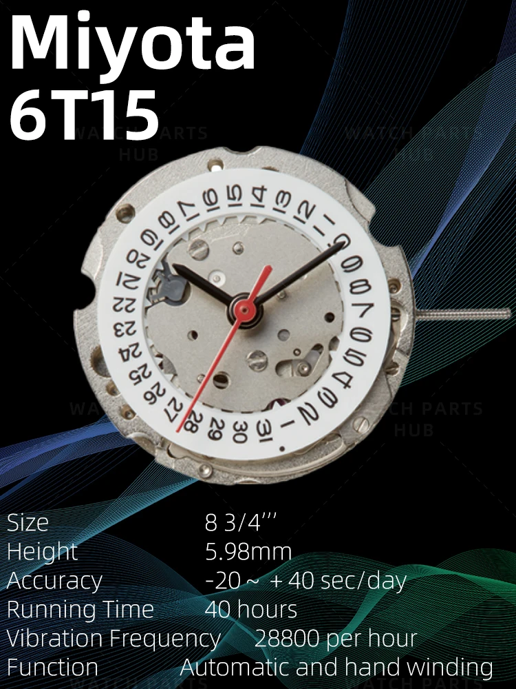 

New Miyota 6T15 Watch Movement Citizen Genuine Original Mouvement Automatic Movement mechanical 3 Hands Date At 3 Watch Parts
