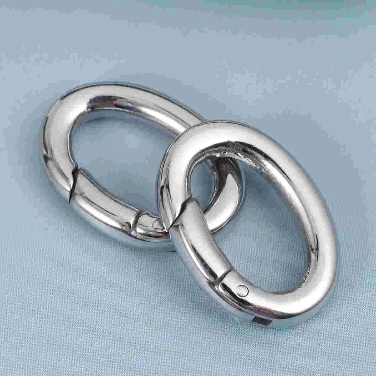 

2pcs Ring Round Carabiner Snap Clip, Spring Clip Round Carabiner, Oval Spring Clip Outdoor Sports Buckle for Outdoor, 1 8x1