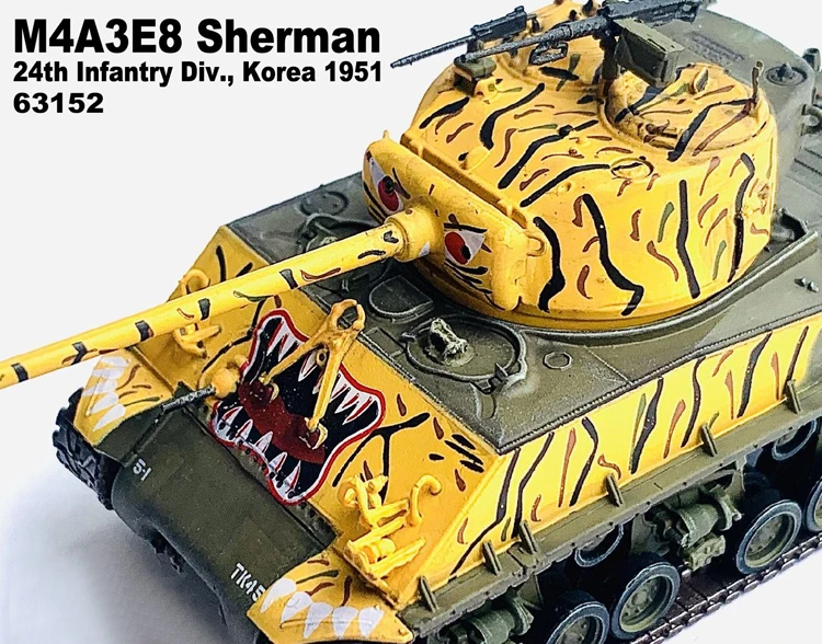 Фото 1: 72 DG63152 Американский танк Шермана M4A3E8 24 пехотной дивизии 1951 Готовая модель продукта №2