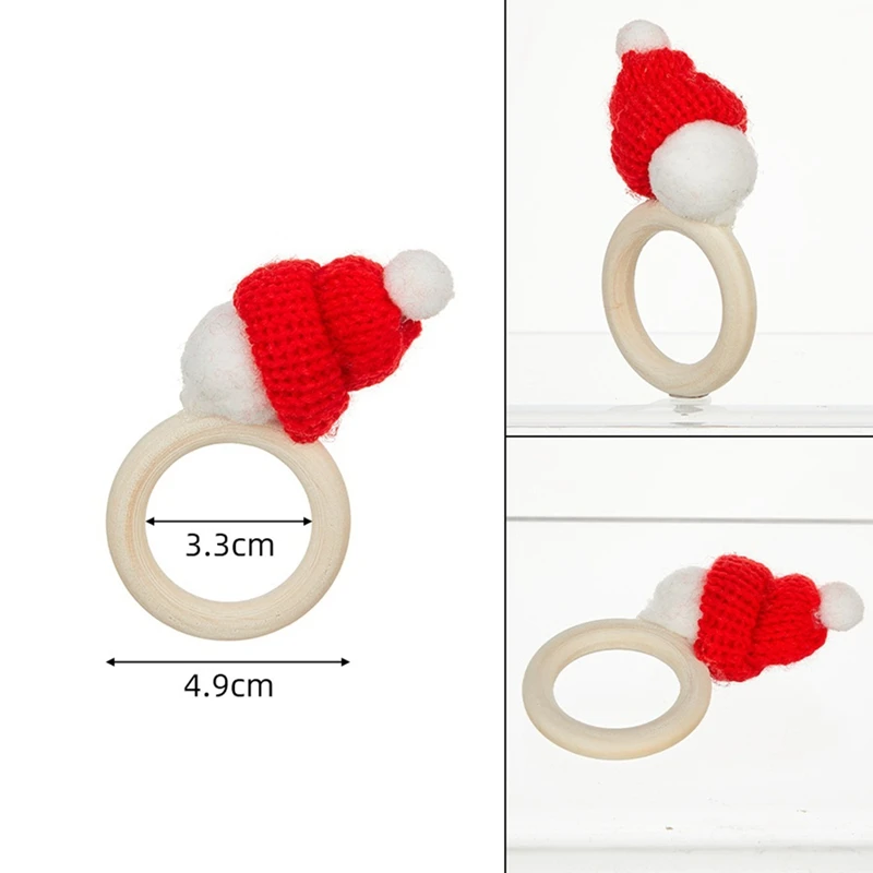 6 шт. пряжки для салфеток из сосновой шишки с золотой бусиной рождественские