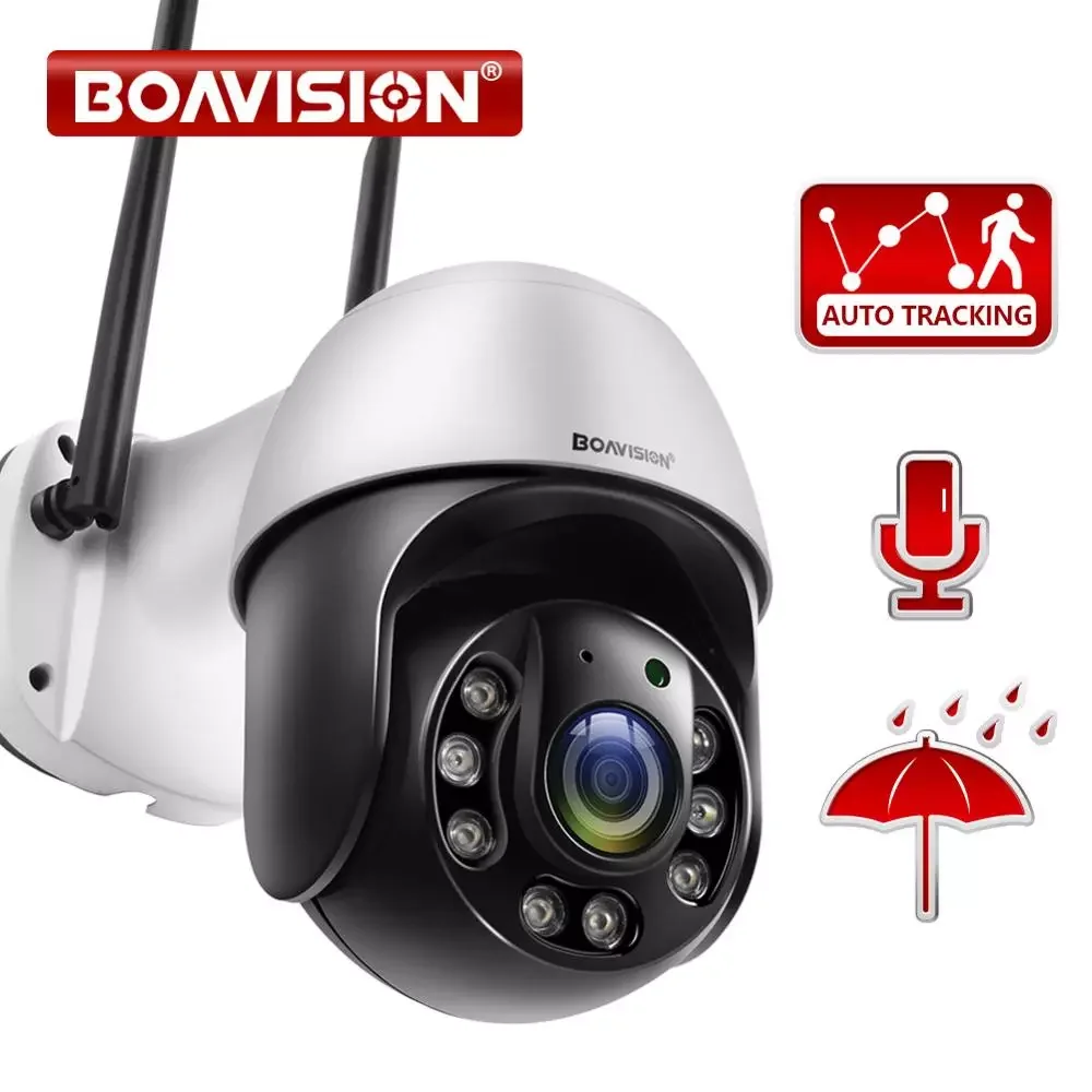 

1080P Security Camera Outdoor AI Auto Tracking 2.4G WiFi Home Surveillance Camera Two Way Audio Full Color 150ft IR Night Vision