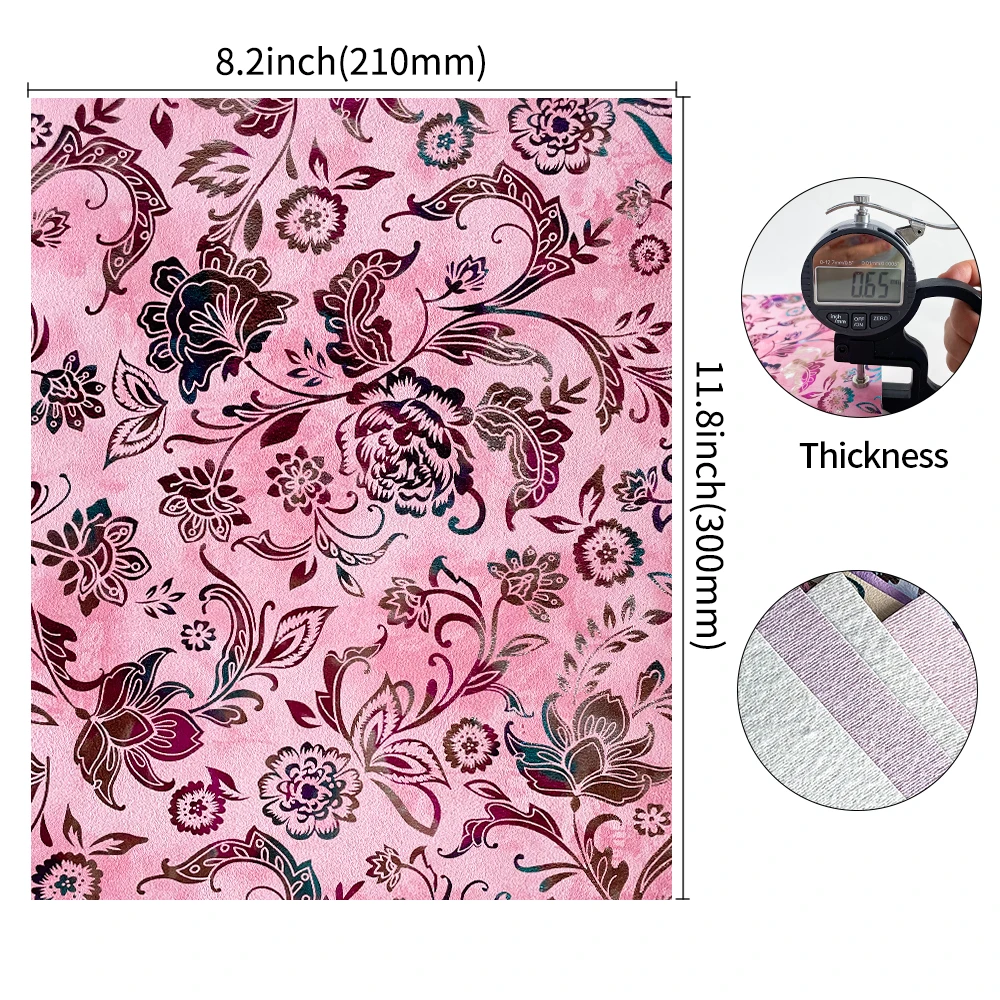 6 Упаковок Листов Из Искусственной Кожи Формата А4 С Цветочным Узором Для